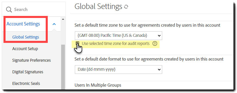 Configure the audit report to adopt the configured timezone offset