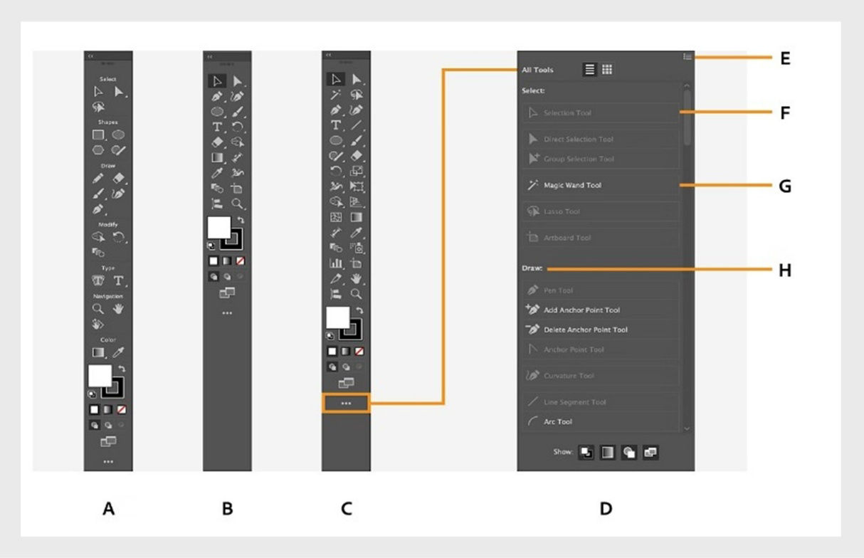 Use a toolbar optimized for your design needs.