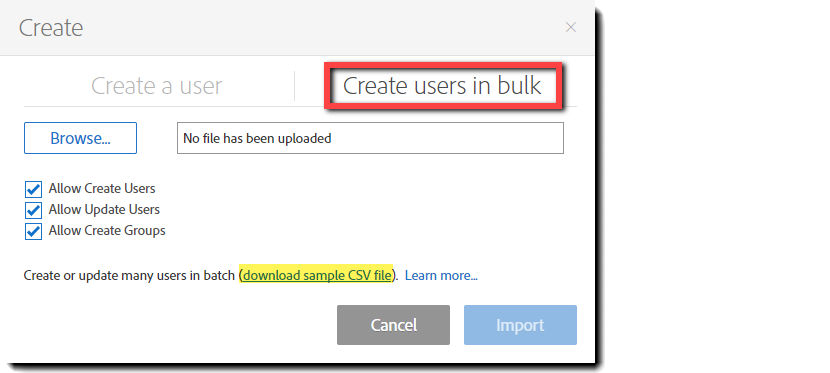 Create Users in Bulk