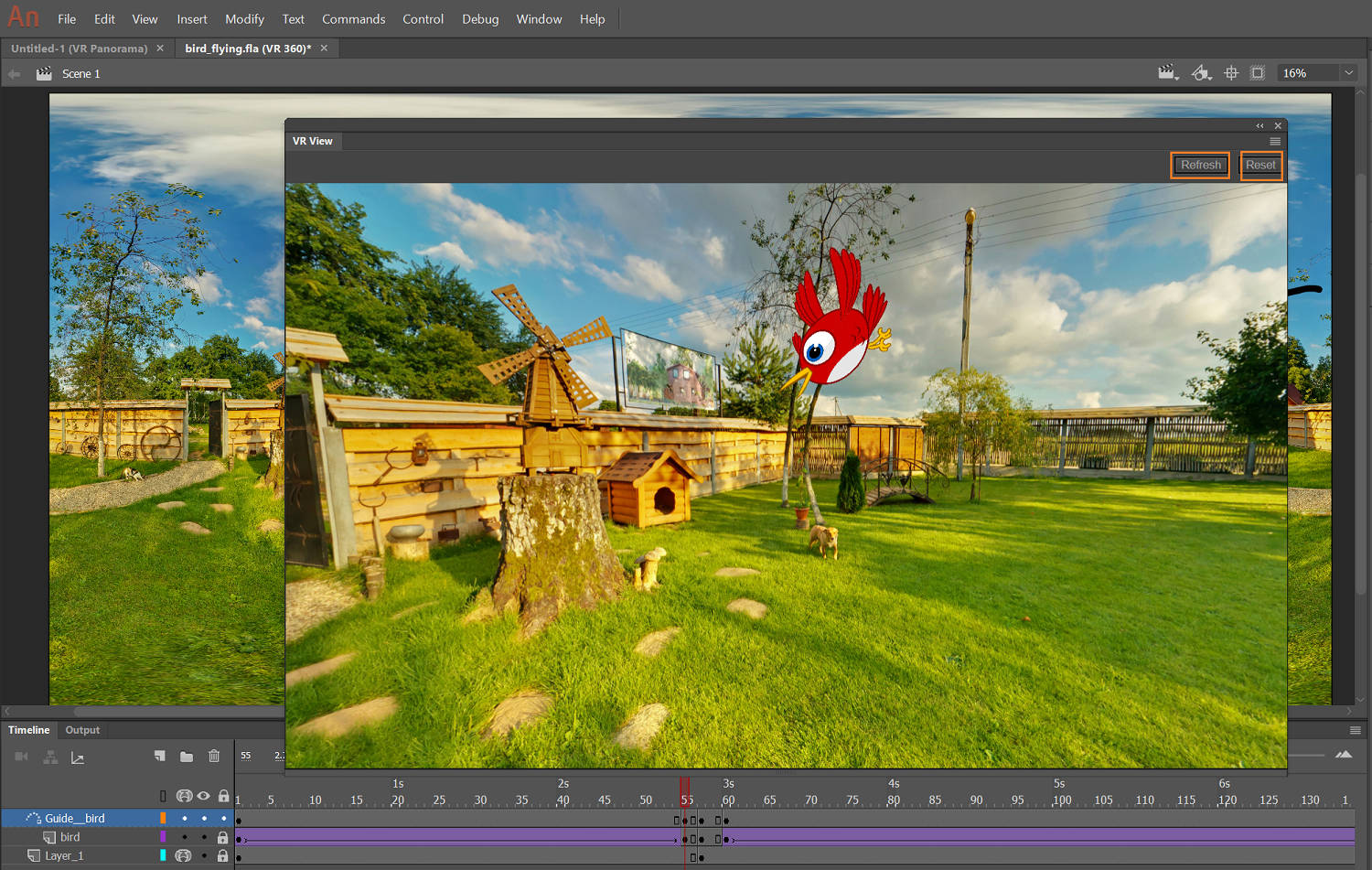 Refresh and Reset options of VR View