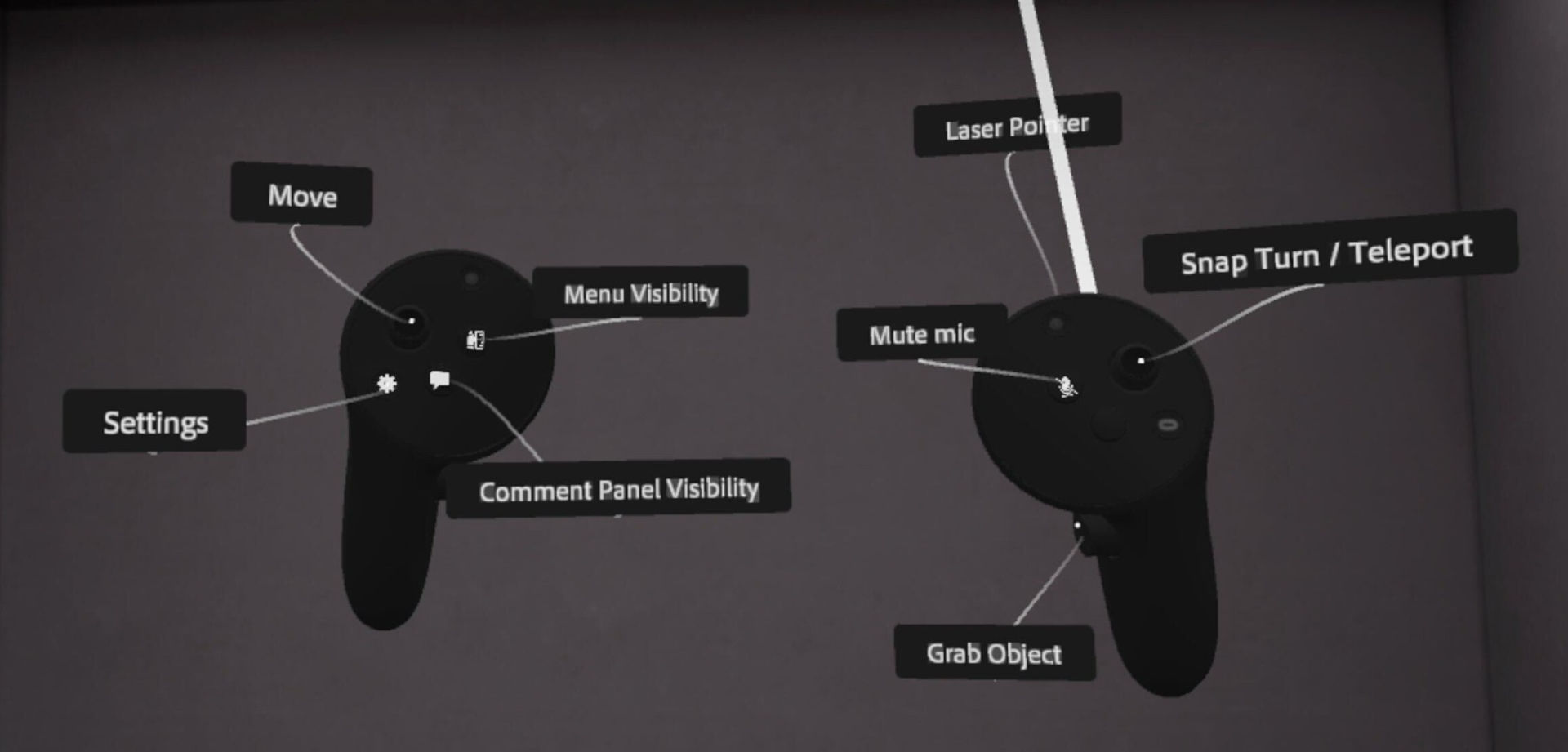 Controllers in VR with View controls turned on