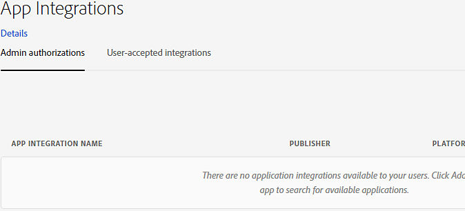 View app integrations  