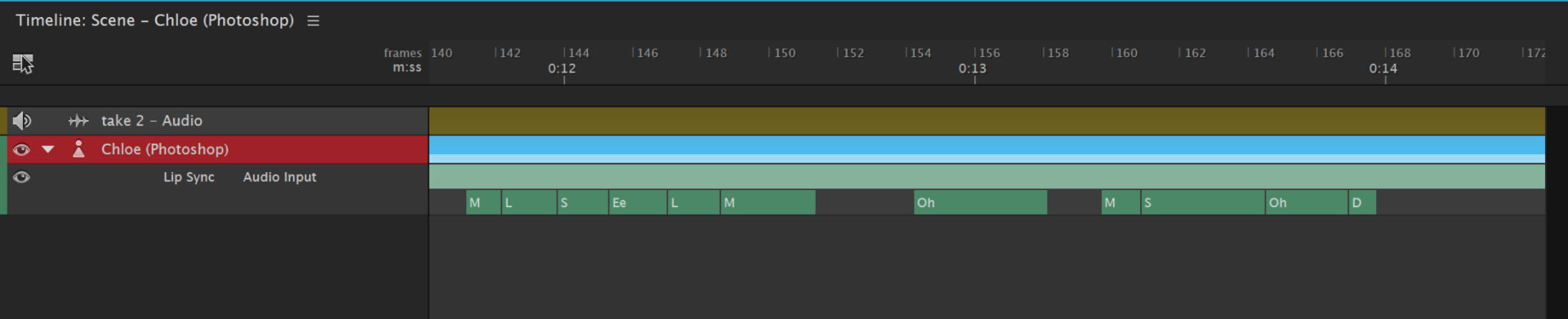 Viseme editor timeline