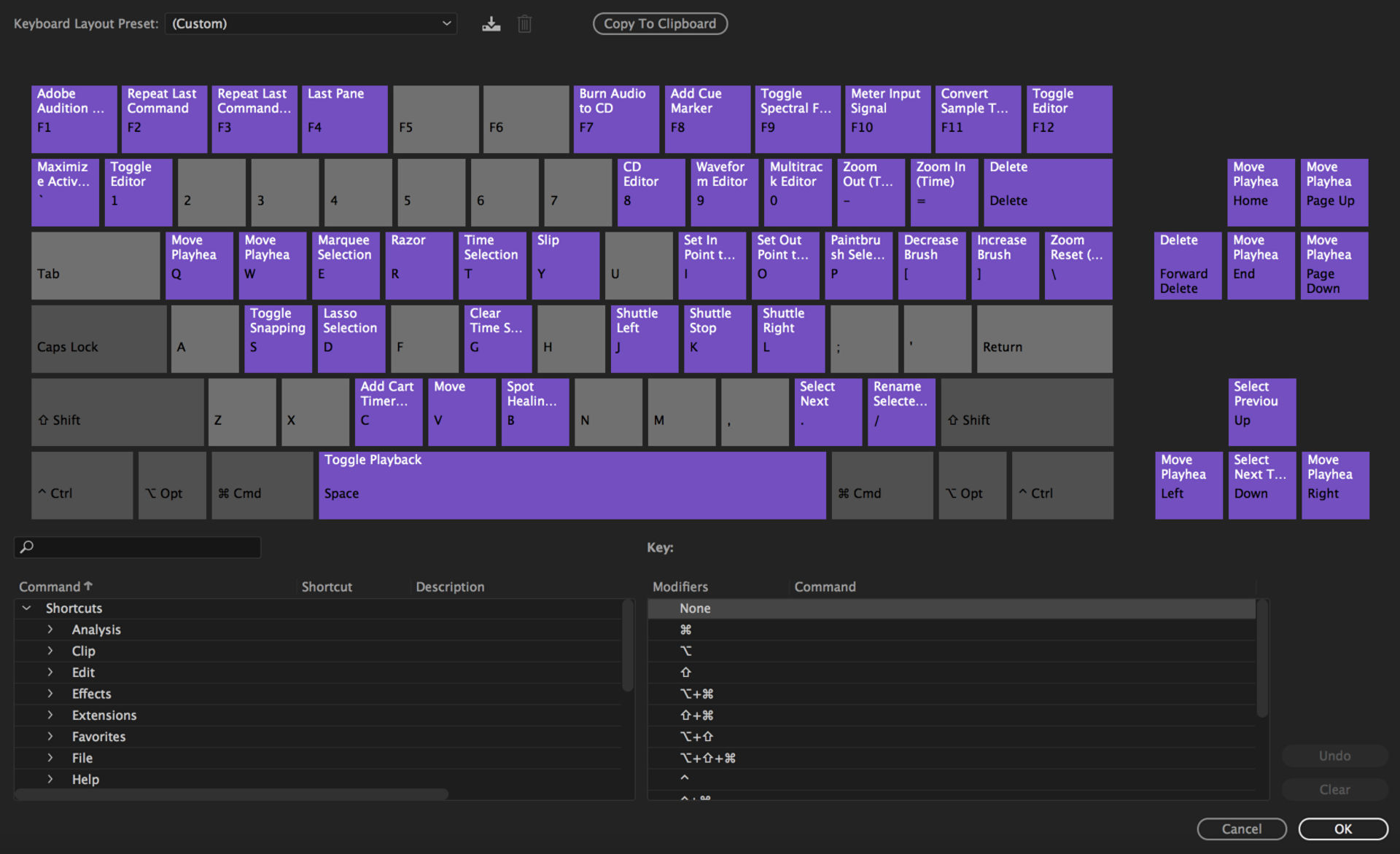 Visual Keyboard Shortcut Editor
