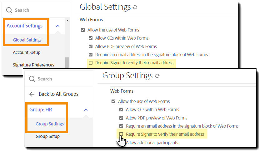 Web Form exemption from id verification controls