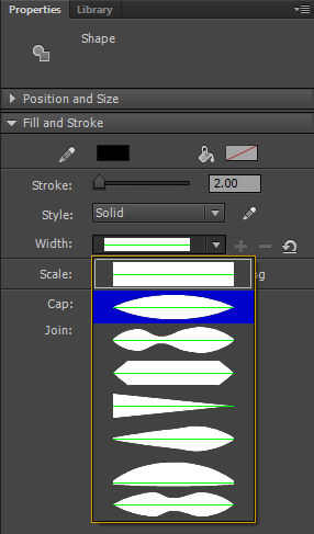 Variable width stroke with stroke value of 68.0 pixels