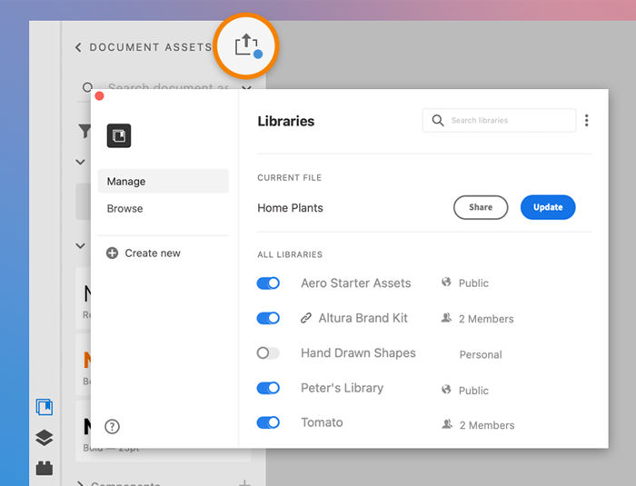 Update your library from the Libraries manager