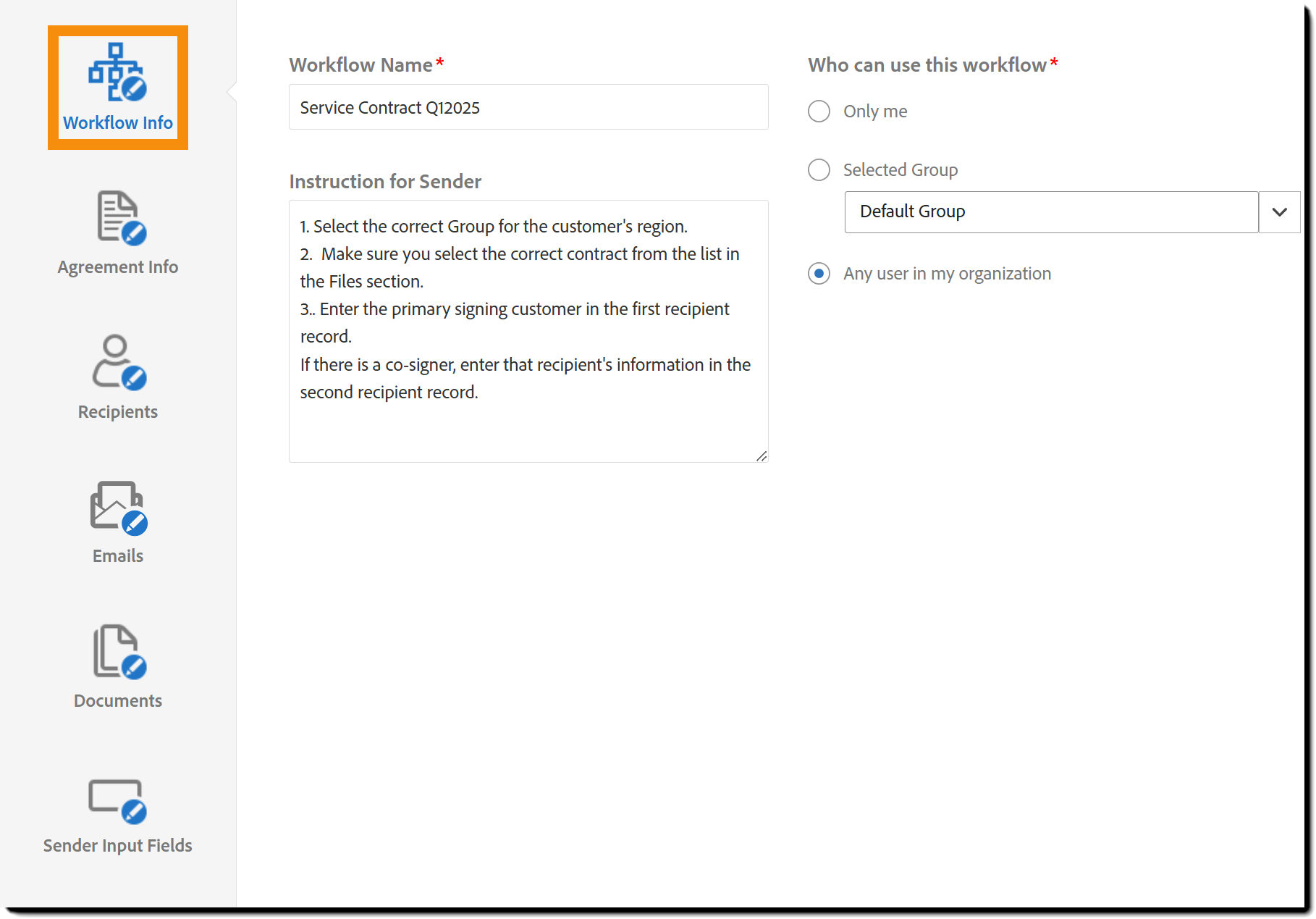 The Custom Workflow Designer showing the Workflow info tab