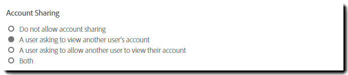 Account Sharing settings