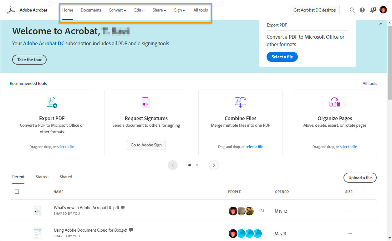 Adobe Acrobat home page
