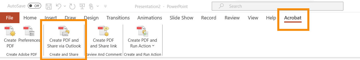 Create PDF and Share via Outlook