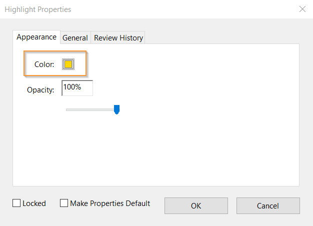 Option de changement de la couleur de surlignage