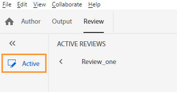 Active review tab