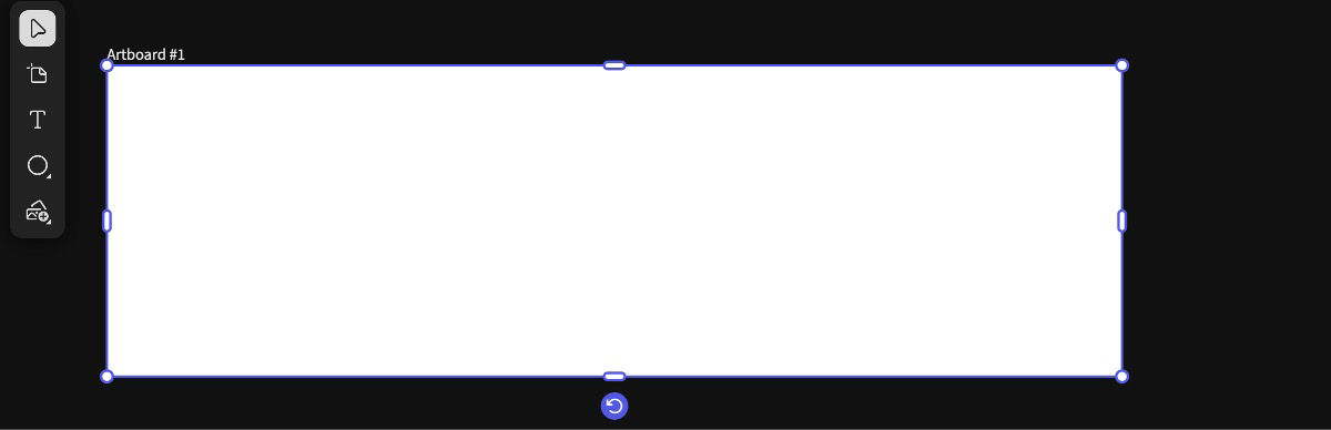 The Artboard icon is selected and a new artboard is added to the canvas.