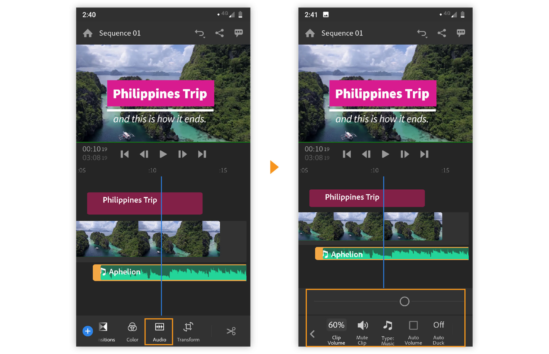 Adding and editing audio