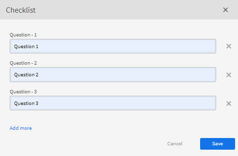 Add checklist questions
