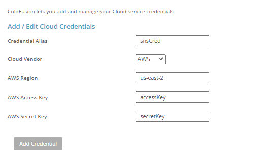 Add cloud credentials