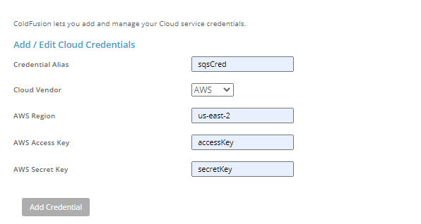 Add cloud credentials