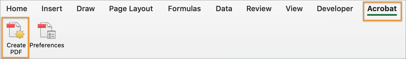 Acrobat add-in in MS Excel