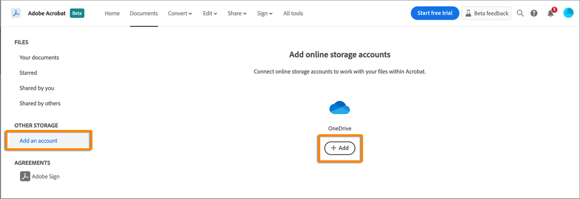 Add your OneDrive account