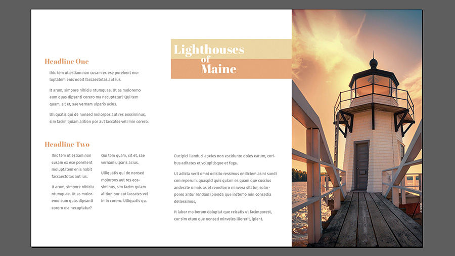 The final layout design previewed in InDesign