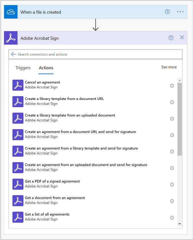 Add Acrobat Sign triggers