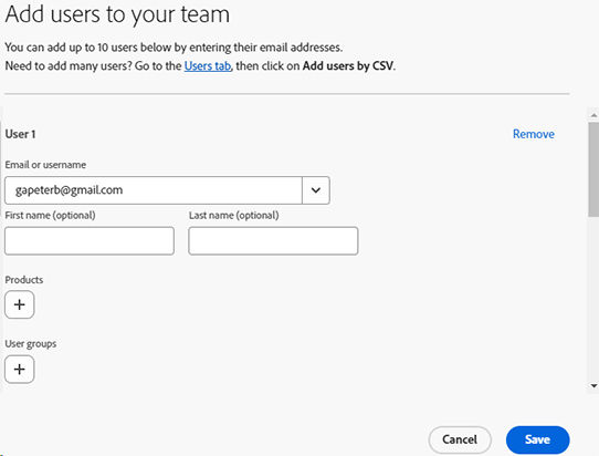 Add users manually