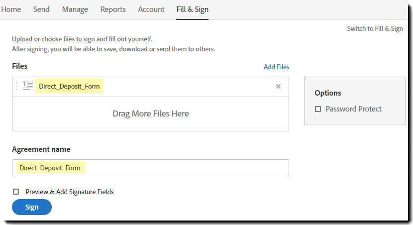 Self-sign with added file