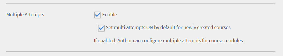 multi attempts configuration by admin