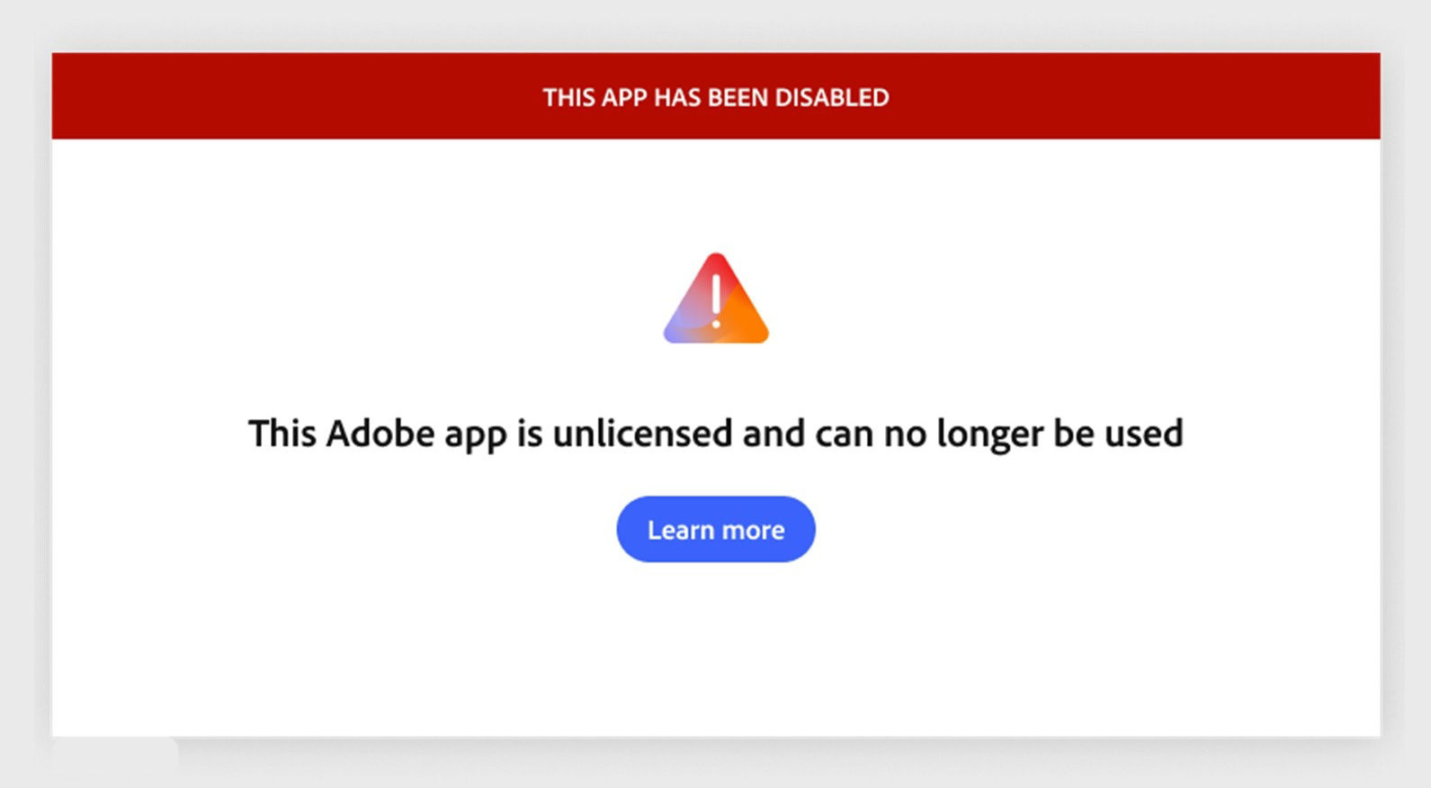 Restricted Adobe apps access