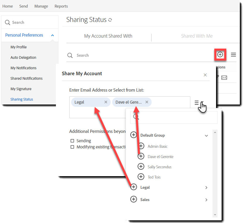 Advanced sharing - group sharing