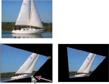 Corner Pin effect (before and after)