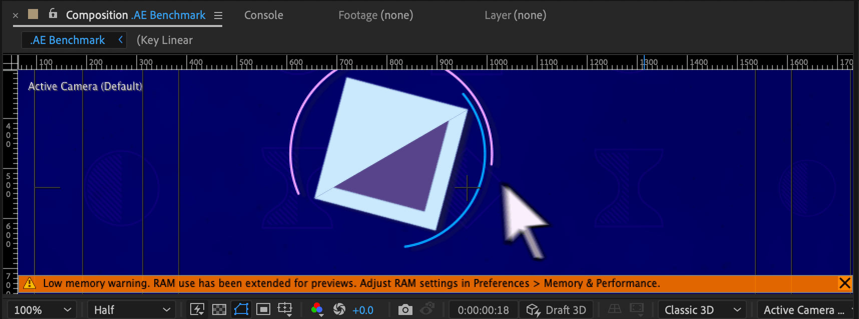 Low memory warning banner