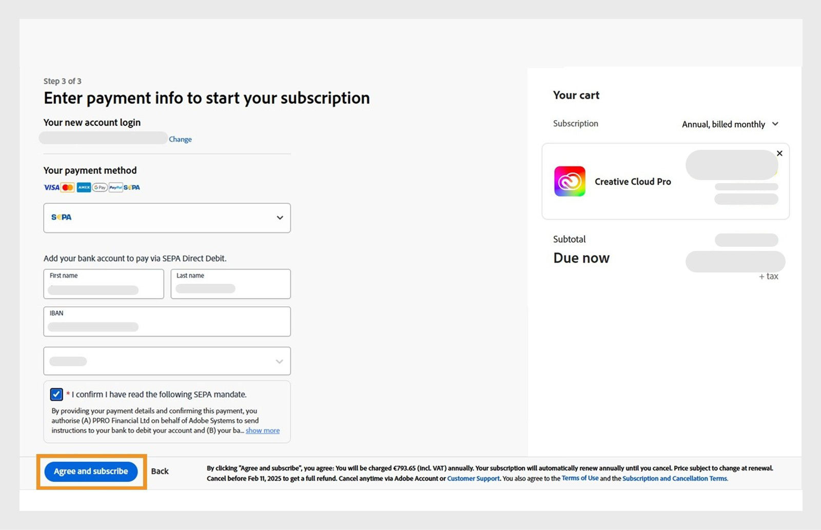 Edit payment method
