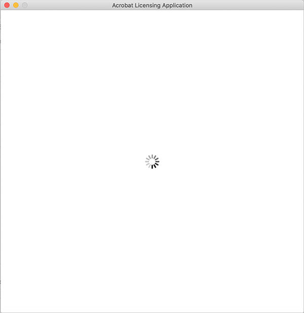 Acrobat licensing application dialog