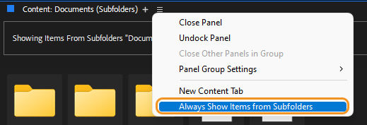 Always show content from subfolder
