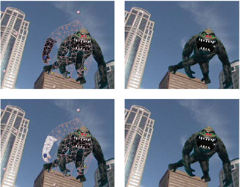 Unwanted distortion in figure (upper left) is prevented with Starch pin (upper right and lower left)