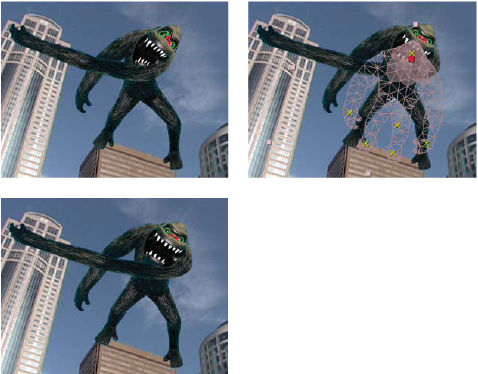 Unwanted distortion in figure (upper left) is prevented with Starch pin (upper right and lower left)