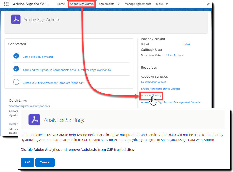 Analytics Settings