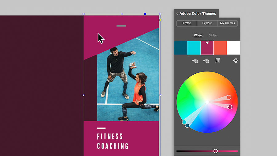 Using the Adobe Color Themes panel to select colors