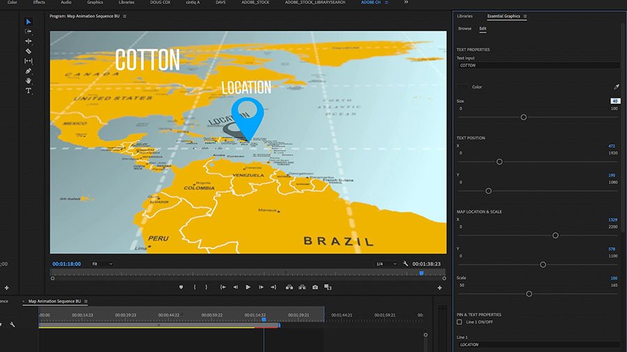 travel map animation premiere pro