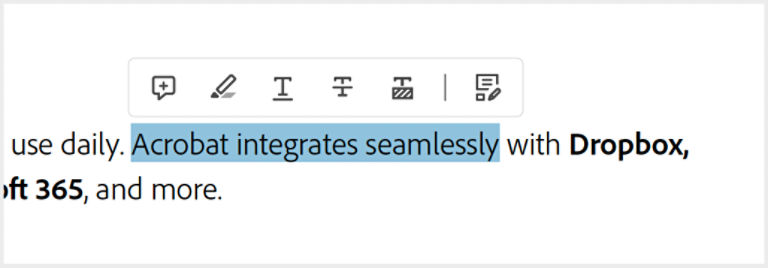 Floating context menu options