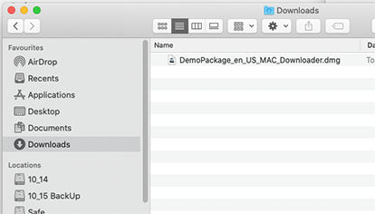 Adobe Package Downloader in Finder