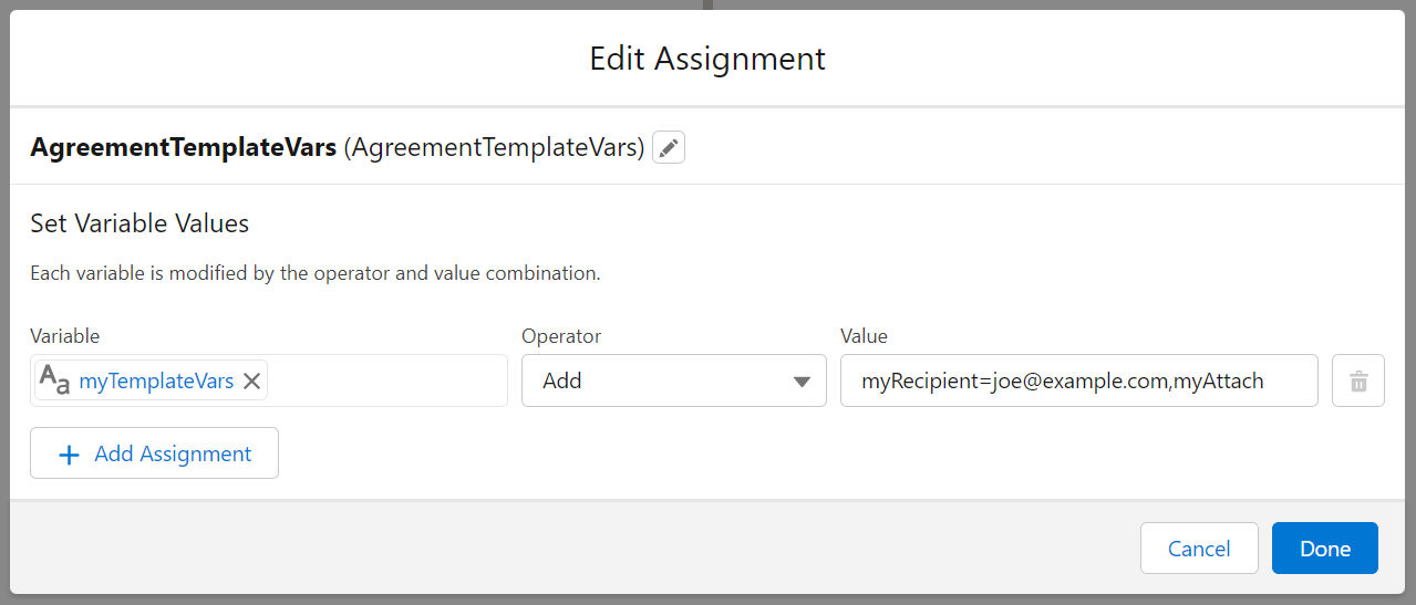 Set the Variable for update records flow in Adobe Acrobat Sign.