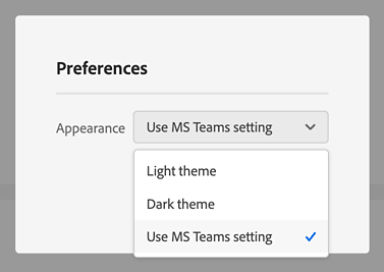 Choose appearance theme