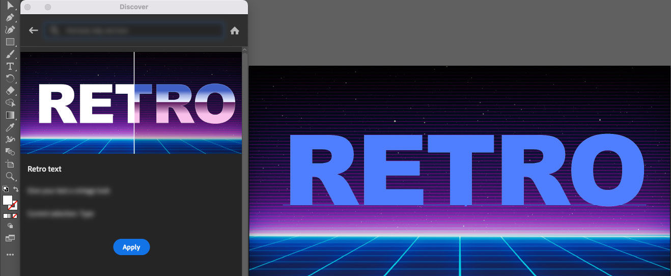 Click Apply to remove the background in your image in the Discover panel > Quick Actions