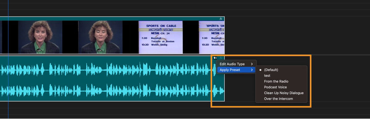 The Apply Preset option is selected with an option to select between recently used presets.