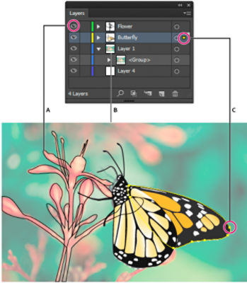 Параметры отображения изображения со слоями