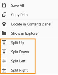 Split View options