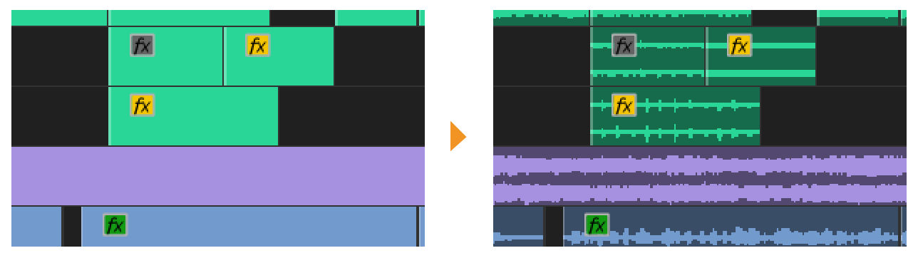 Display audio as waveform